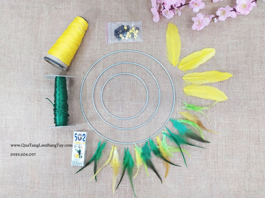 bộ nguyên liệu làm dreamcatcher